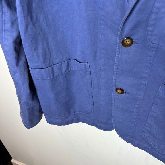 J.Crew Mens $178 Garment Dyed Cotton Linen Suit Jacket Blue Size 38 AX270 - Picture 5 of 6